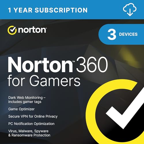 Norton 360 for Gamers 2024, Multiple layers of protection for up to 3 Devices – Includes Game Optimizer, Gamer tag monitoring, Secure VPN and PC Cloud Backup [Download]