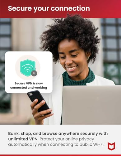 McAfee Total Protection 2024 | 5 Device | Cybersecurity Software Includes Antivirus, Secure VPN, Password Manager, Dark Web Monitoring | Download